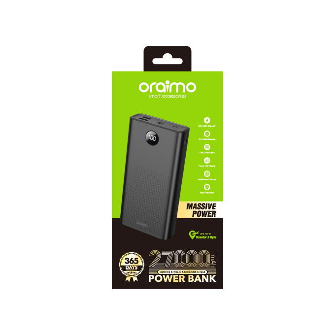 ORAIMO 27000mAh MASSIVE POWERBANK TRAVELLER 3 BYTE  CartRollers ﻿Online  Marketplace Shopping Store In Lagos Nigeria