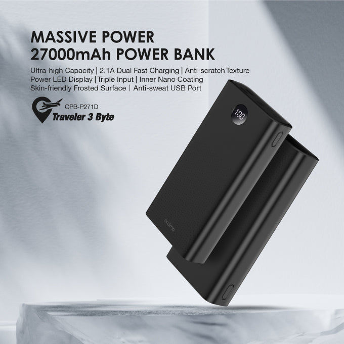 Powerbank Oraimo Travaler link 27 - 27000mAh - 12W - 2 entrées